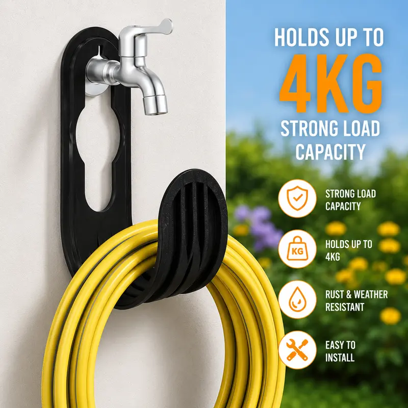 Wall-Mounted Water Pipe Hook Bracket - Tool Organizer, Easy to Hang, 4KG Load Capacity, Durable for Daily Outdoor Use, Holds Hoses Cords Tools and Pipes, Easy Installation for Garage Patio Home Organization