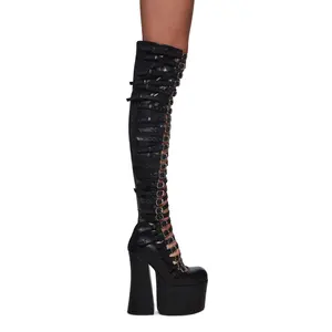 Thigh High Hardcore Dazzle Platform Boots