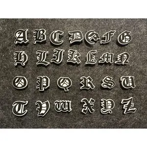Ancient greek alphabet Design Kids Alphabet Letter Shoe Charms  Black and White