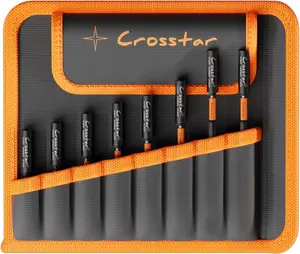 Crosstar 8PACK Magnetic Screwdriver Bit Holders Set with Nylon Pouch - 3/4/6 inch S2 Steel Hex Shank Extensions, Quick-Change Drill Bit Holder for Impact Driver, Tight Spaces