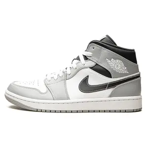 Men's Jordan 1 Mid LT Smoke Grey/White-Anthracite (554724 078)