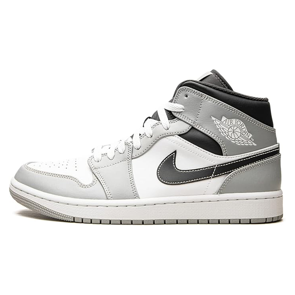Men's Jordan 1 Mid LT Smoke Grey/White-Anthracite (554724 078)
