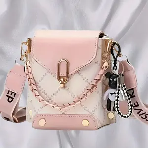 Mini Plaid Crossbody Flap Shoulder Bag - Classic Women's Shoulder Purse with Wide Strap, Chain Decor, and Stylish Design - Perfect for Daily Use and Travel