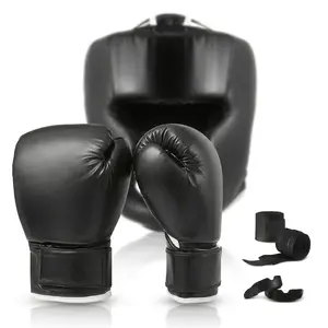 14PCS Boxing Training Set – 2 Pairs 16oz Gloves, Headgear, Hand Wraps & Mouthguards for Beginners, Adults & Youth