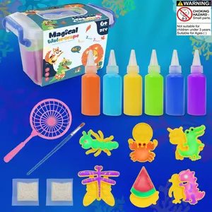 Magic Water Sprites DIY Hydrogel Toy Set, Includes 6 Gel Bottles & 6 Dual-Sided Molds, Perfect Gift for Kids Aged 3+ Birthday & Back-To-School