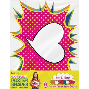 212 MAIN Cosmic Burst Shapes Poster Board, Bleed-Free, Fun Theme, Large Size, Smooth Surface, for Office & School Art Creation Supplies