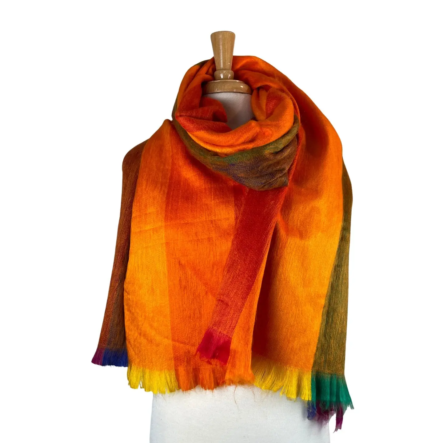 Pride Month Alpaca Shawl Rebozo Rainbow Colors All Seasons Ultra Soft Alpaca Wool Blend with Acrylic Cozy Stylish Neck Warmer for Men and Women