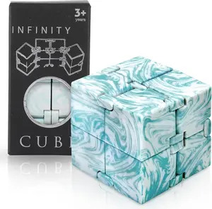 SMALL FISH Infinity Cube Sensory Fidget Toy, Sensory Tool EDC Fidgeting Game for Kids and Adults, Cool Mini Gadget Best for Stress and Stress Relief, Hand-Held Fidget Toy (Marble)