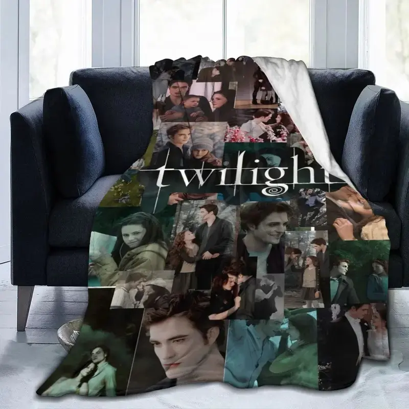 Twilight-Themed Ultra-Soft Flannel Throw Blanket - Cozy, Decorative Sofa, Breathable Soft, Machine Washable, Durable, Wrinkle-Resistant, Retro-Printed, All-Season Warm Home & Office Linen, Versatile Gift Idea, Cozy Throw Blankets