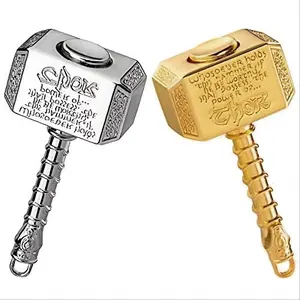 2PCS 2 in 1 Cool Metal Fidget Spinner Hammer Finger Gyro Sensory Focus Toy for Kids Adults EDC Office Desktop Party Stuff Christmas Birthday Stocking Stuffer Gifts for Men