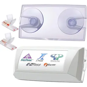 EZ Pass Holder for Windshield,EZ Pass Holder with  Suction Cups & 4 count Mounting Strips,Easy to Install and Remove,Fits   States Toll Pass. (1 Pack)