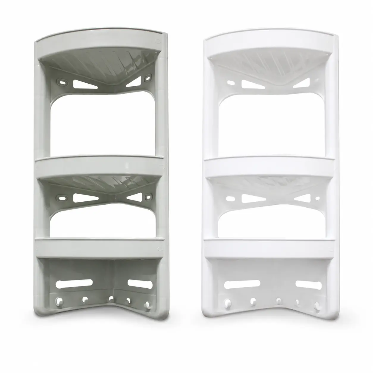 3-Tier Bathroom Corner Shelf Organizer – Space-Saving Plastic Shower Caddy for Shampoo, Soap & Toiletries, Wall-Mount Bath Storage Rack, 12 x 8 x 22 in