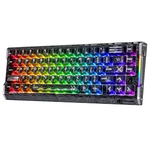 MAMBASNAKE×ATTACK SHARK R68 HE 60% Magnetic Switch Wired Gaming Keyboard 8KHz Polling Rate,0.08ms Latency,0.005mm Adjustable Rapid Trigger,Hall Effect,Hot-Swappable RGB Mechanical Keyboard
