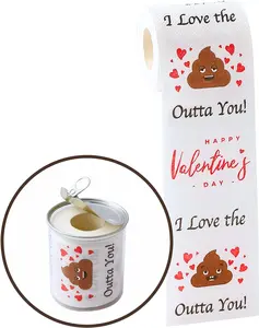 Valentine's Day Romantic Novelty Toilet Paper - Funny Gag Gift for Valentine's Day or Anniversary Present Eco-friendly Wipes