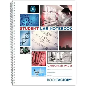 Carbonless Student Lab Notebook - 50 Sets of Pages (8.5'' X 11'') (Duplicator) - Scientific Grid Pages, Durable Translucent Cover, Wire-O Binding (Made in USA)