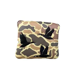 Flying Mallard Golf Mallet Putter Headcover - Premium Camo Design with Black Birds for Style and Protection