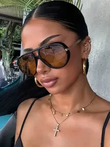 Vintage Large Frame Fashion Glasses, Versatile and Stylish, Perfect for Daily Use, Outdoor Activities, Street Photography, Driving, Travel, Parties