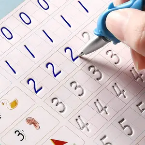 2026 Trend New Model Erasable Magic Writing Notebook Set of Complete Writing Practice Tools with Complete Replacement Supplies + Pen Grip Aid - Specialized for Preschool Children and School Use