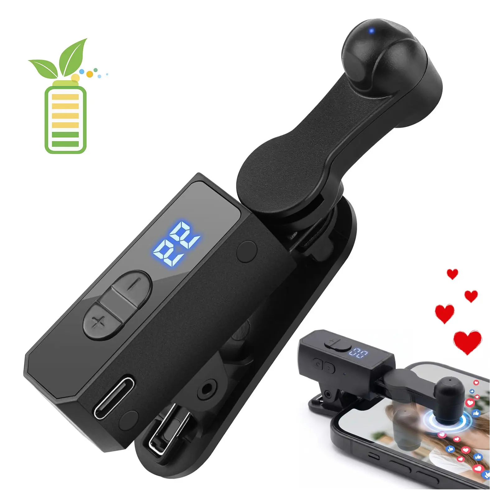 Wriless Auto Clicker for iPhone Android Phone Tapper for Tiktok Built-in Battery Screen Auto Tapper for Tiktok Live,Game,Likes & Reward Tasks Rechargeable