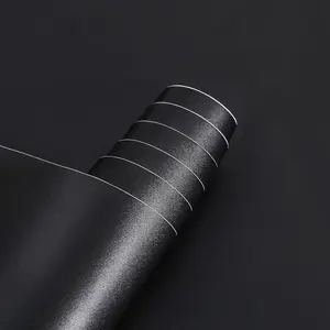11.8''x100'' Black Contact Paper, Self Adhesive Wallpaper Waterproof Gloss PVC Vinyl, Oil Proof,Black Wallpaper, Vinyl Paper for Furniture Cover Surface,Countertop,Kitchen,Shelf Liner