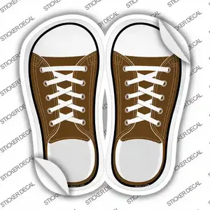 Brown Solid Novelty Shoe Outlines Sticker Decal
