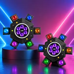 [NEW] XDV 6-Eye 6-Arm RGBW Moving Head DJ Light, 150W Professional Stage Lighting with DMX512 25CH, Red Green Laser, Strobe, 0-100% Dimming for DJs, Events, Weddings & Stage Shows