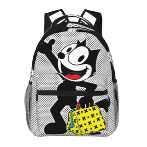 Large capacity Felix the cat Travel Backpack Sturdy Laptop Felix merch Carry On Backpacks Felix Anime Backpack Cute Cartoon Funny Casual Daypack  Business Work Bag for Back to School, anniversary and holiday gift
