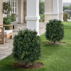 UV-Resistant Artificial Boxwood Plant, Fake Shrub Bush, Real-Touch Faux Greenery, Maintenance-Free Decor for Garden/patio/yard/home