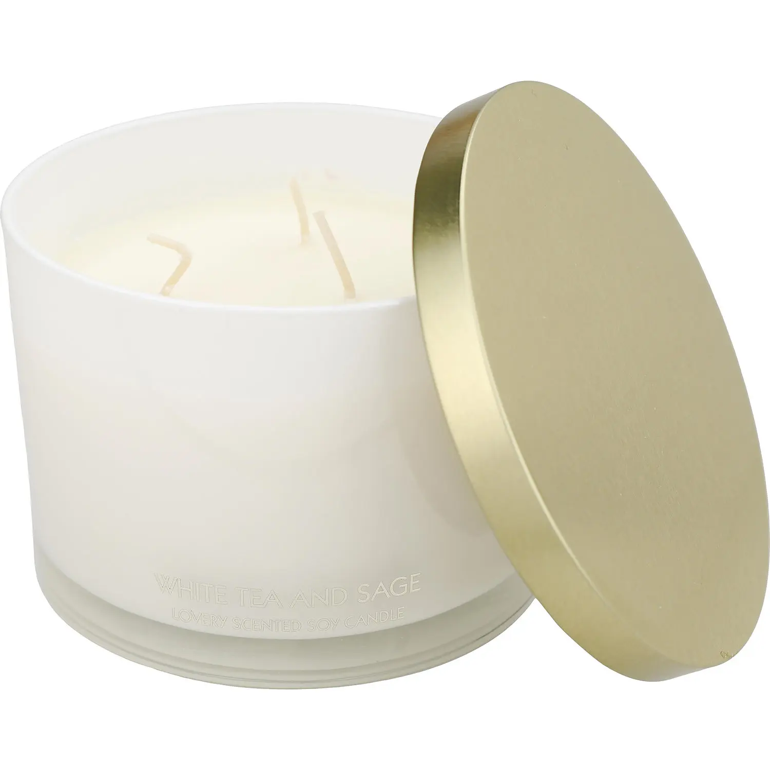 Lovery White Tea And Sage By Lovery 3 Wick Scented Soy Candle For Unisex