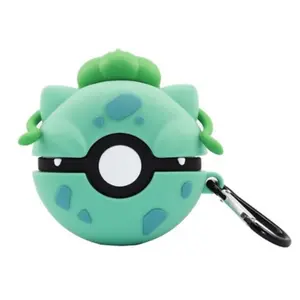 Iconic Favorite Grass Character Green Silicone Protective Case for AirPods & AirPods Pro with Keychain Clip and Cleaning Tool