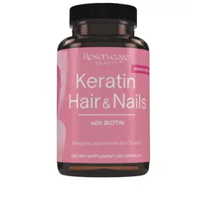 Reserveage Keratin Hair Booster with Biotin - Keratin Supplement with Biotin & Resveratrol - Supports Hair Growth & Nail Health - 60 Capsules
