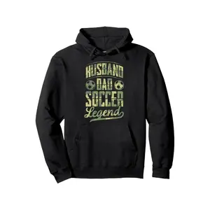 Men's family legacy and soccer fandom, emphasizing roles of husband, dad, and soccer legend Graphic Hoodie - Long Sleeve Pullover Regular Fit | Soft & Breathable Fabric, Durable Print, Everyday Comfort, Machine Washable, casual and sporty with a