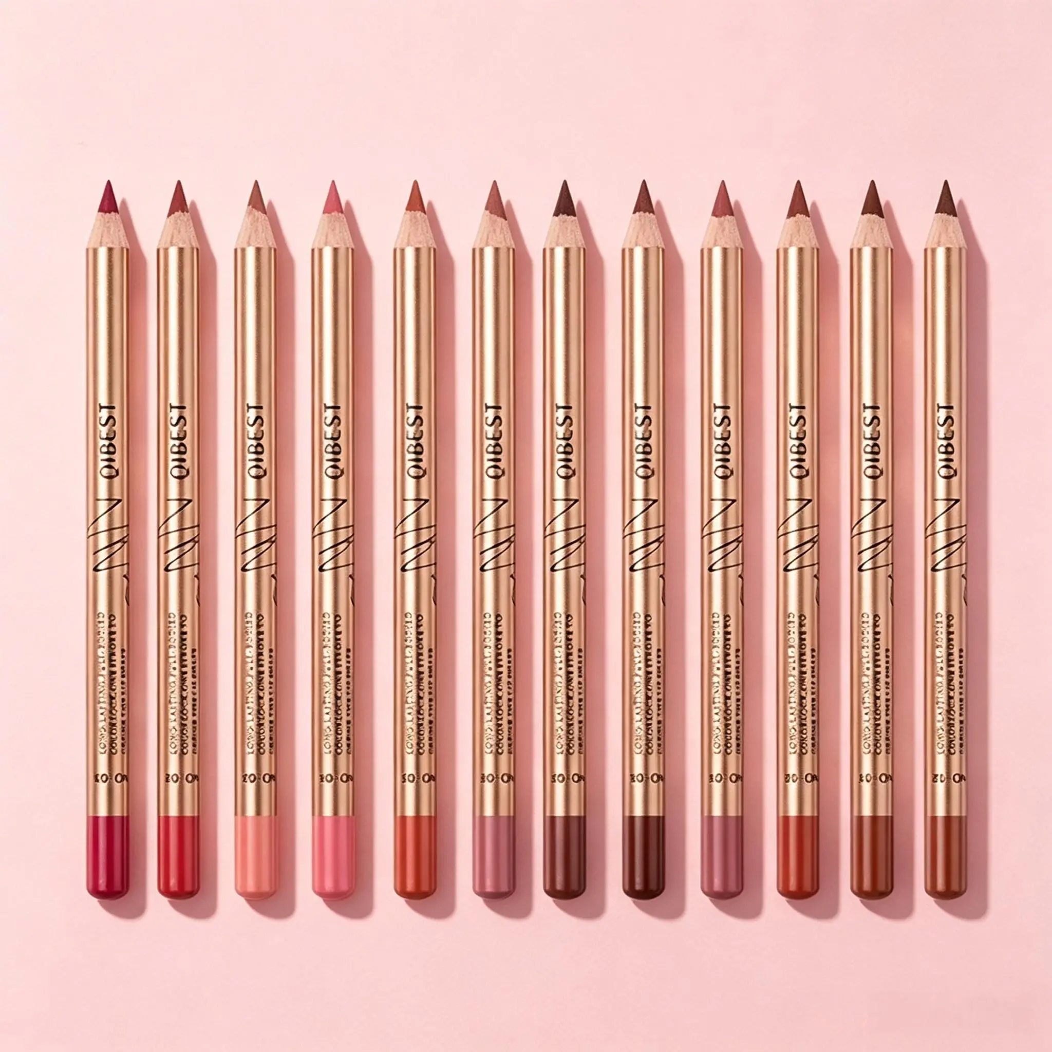 Long Lasting Matte Lip Liner Set 12Pcs, Smudge Proof Easy Coloring Lip Liner Pens, Velvet Moisturizing Gold Tube Lip Makeup, 3D Lip Sculpting Cosmetic Lip Liners for All Occasion, Women Girls Makeup Accessories