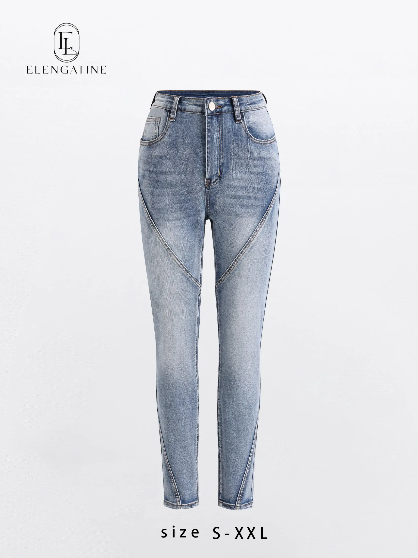 Elengatine Viral Sculpting High Waist Skinny Jeans for Women | Seam-Detail Contour Denim Pants | Tummy Control, Butt Lifting Fit, Stretchy & Comfortable | Snatched Curves, Sleek Silhouette | Perfect for Spring Summer Outfits, Night Out, Street Style