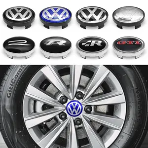 4pcs ABS 60mm Vehicle Wheels Car Wheel hub cap Silver Black Rim Caps Hub Cover Badge, Vehicle Exterior Decoration, for Volkswagen VW GTI Golf 5 6 7 Polo Passat Scirocco Jetta Tiguan CC Touareg Beetle Rline R Touran Bora Auto Accessories
