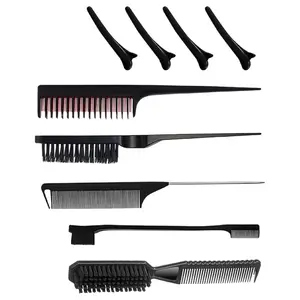 Professional Hairdresser Comb 9Pcs Plastic Bristle Hair Brush Teasing Combs