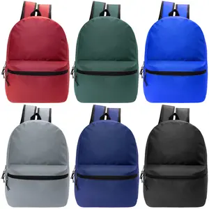 18,5 Inches Basic Wholesale Backpack in 6 Colors Bulk Case of 24