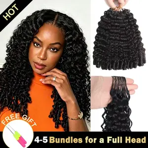 2026 Ramiss Burmese Curly Natural Black Crochet Human Hair Extensions, 39-40 Strands, 48-52g/Bundle, Pre-Separated Miracle Knots, Lightweight No Tension, Reusable Feathery, Time-Saving Hot Braids Protective Styles, Burmese Curly Miracle Knots