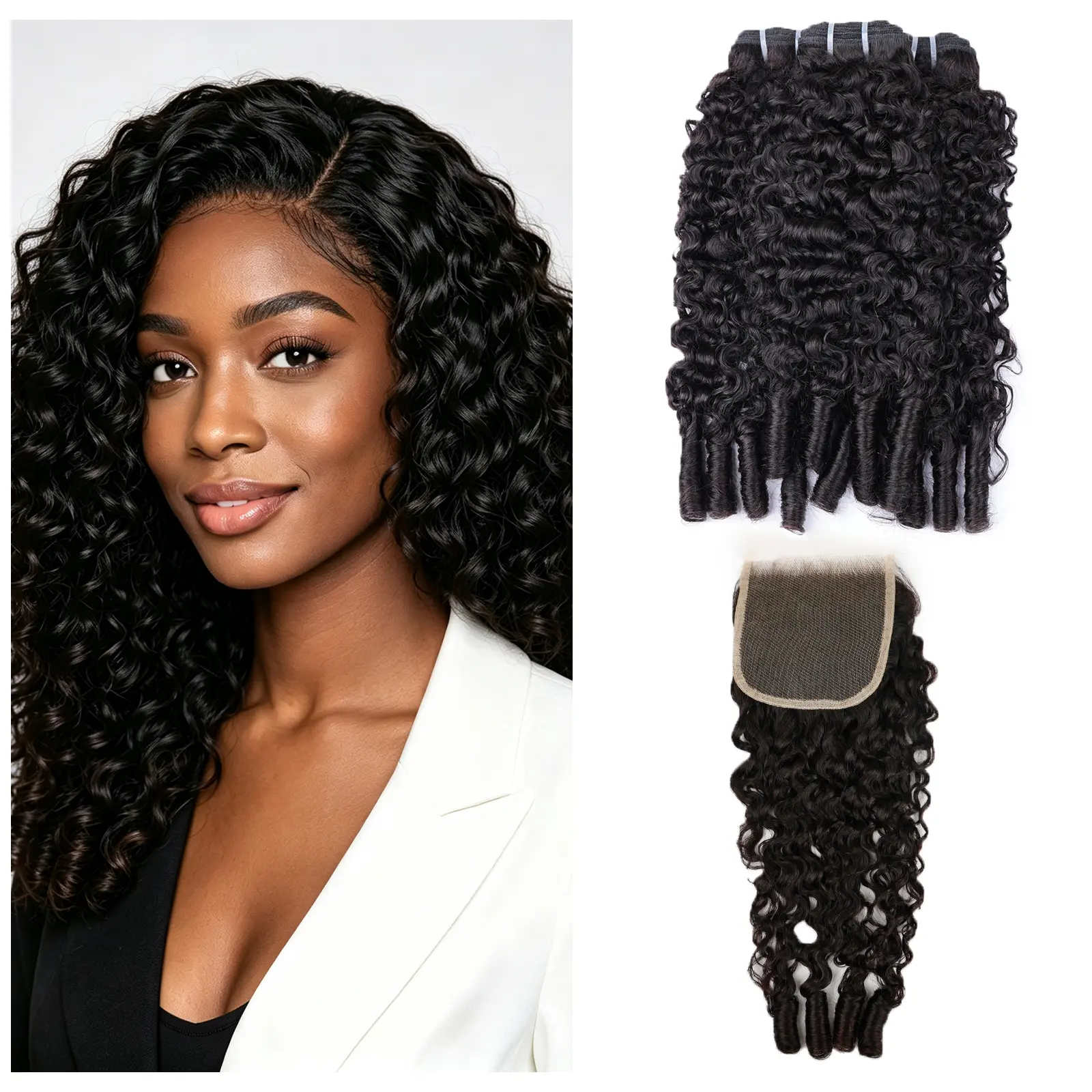 Msgem Hair 16A Burmese Curly Bundles With Closure Human Hair Burmese Curly 12-32 Inch 3pcs lot Weave Extensions No Chemical Process 5x5 Lace Body Wave Closure #Deals For You Days#tiktokshopdealsforyoudays, Curly Hair Bundles, Hair Bundles