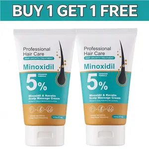 [BUY 1 GET 1 FREE]5% Minoxidil Hair Growth Scalp Massage Cream with Keratin & Ginger for Men Women Prevents Loss Repairs Follicles Promotes Fast Regrowth Strengthens Roots Buy 1 Get 1 Free