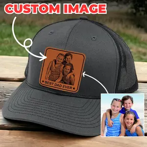 Custom Dad Trucker Hat, Fathers Day Gifts, Personalized Cap with Photo Engraved, Best Gift for him, Custom cap