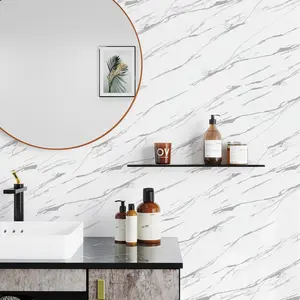 12/36pcs Gold Imitation Marble Herringbone Kitchen Wall Stickers, Self-Adhesive, Waterproof, Easy to Clean, Perfect for Kitchen & Bathroom Decor