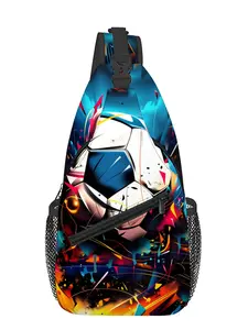 Football Pattern Full-Panel Print Chest Bag