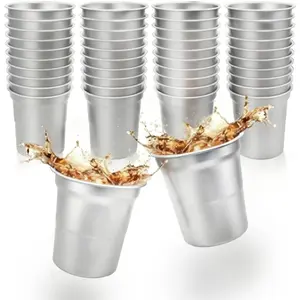 40 Pack 16 oz  Party Cups,Metal Cups   Drinking Cups,Coffee Cups,Disposable Aluminums Beers Cups for Family Gatherings,Outdoor Events and Parties! (16oz )