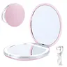 Portable LED Makeup Mirror, 3x Magnification Mirror with Light, Mirror with LED Light, Pocket Mirror for Travel, Outing, Daily Use