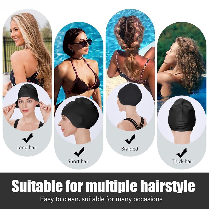 Unisex waterproof swim cap - silicone material, breathable and elastic, comfortable to wear, protects hair from chlorine and water, ideal for pools, open water and competitive swimming