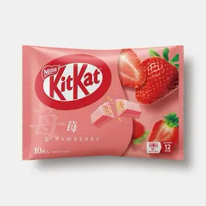Nestle KitKat Strawberry Flavor 10 Pieces Pack - Delicious Chocolate Bar with Fresh Strawberry Taste Snack