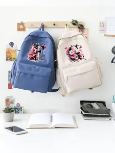 A Classic Solid-Color Student Backpack with Letter Patterns from a to Z. Lightweight Backpack, Unisex, Suitable for Students, Schools, And Short Outdoor Trips. Valentine's Day Gift, Backpack Gift, For Family, Partner, And Good Friends.