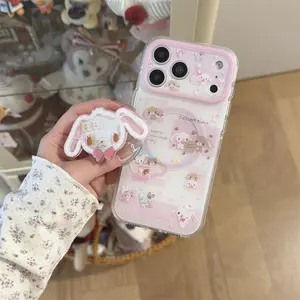 Kawaii Dessert Bunny Magnetic Phone Case for iPhone 17 16 15 Max 16 Pro Max 17 Pro Cases With Magsafe Shake Stand Cartoon Cover
