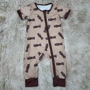 Short sleeves duck call camo hunting baby boy zipper sleeper
